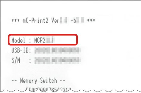 The model name is shown in the top field that begins with "Mode:".