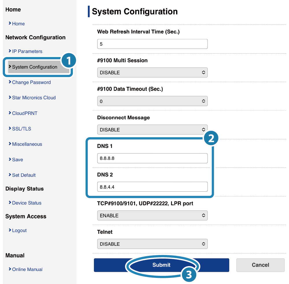 Advanced Settings (LAN): mC-Print2 Online Manual