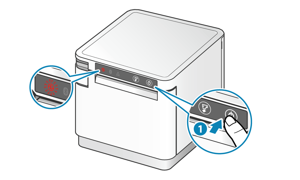 Press the Power button on the right side of the operation panel on the front of the main unit to turn the power on.