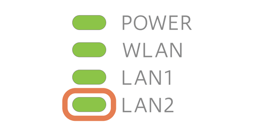 LAN2 LED 緑点灯