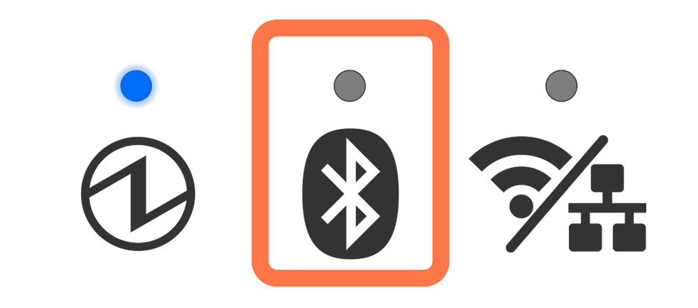 The Bluetooth LED is turned off.