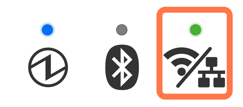 Power LED is lit, Network LED is lit