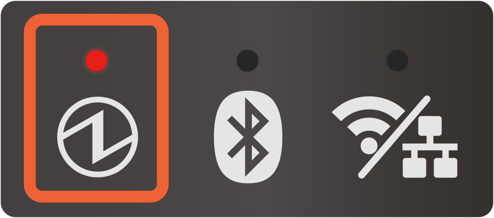 After the Power LED and Error LED blink together for 5 seconds, the display changes to the normal status display