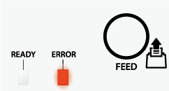 Ready LED is not lit, Error LED is blinking (1/8 second intervals) 