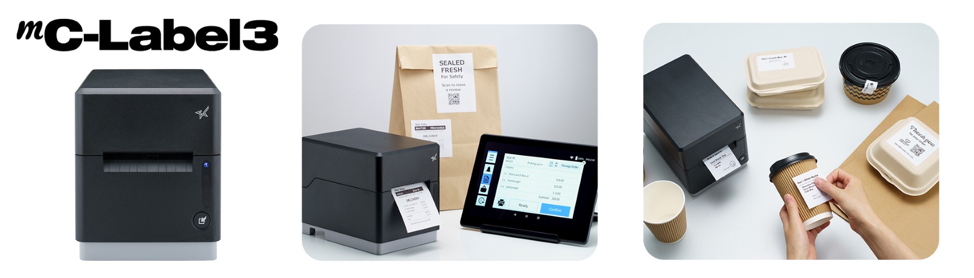 mC-Label3 Receipt & Label POS Printer - For Restaurants & Retail
